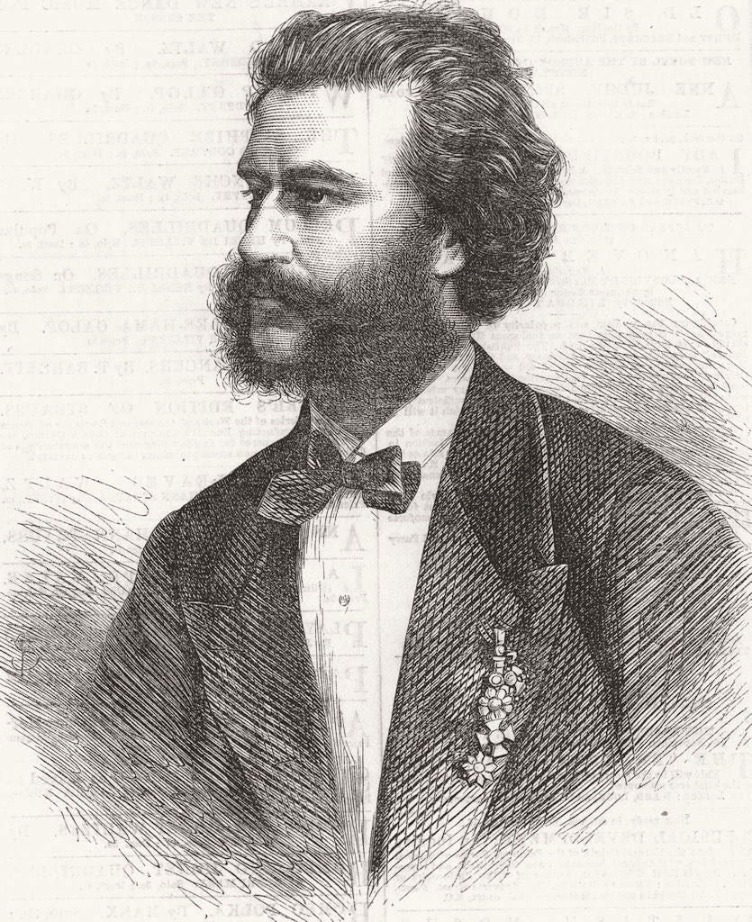 MUSIC. Herr Johann Strauss 1867 old antique vintage print picture